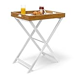 Relaxdays Tabletttisch Bambus H x B x T: ca. 72 x 60 x 40 cm Beistelltisch...