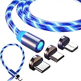 Retoo LED 3 in 1 Magnetisches Ladekabel 1M, Schnellladen Magnet USB Kabel,...