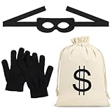 HUKUMA Panzerknacker Kostüm Accessoire 3Pcs, Panzerknacker Maske + Dollar...