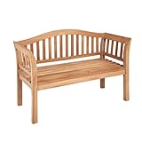 Riess Ambiente Massive Gartenbank Empire Teak 130cm Teakholz mit Armlehne...