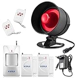 KERUI Drahtloses Hausalarmsystem Einbruchmeldeanlage Kit mit 115dB Alarm...