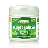 Kupfer aktiv, 1.000 µg (1mg), hochdosiert, Tabletten, vegan - gut für...