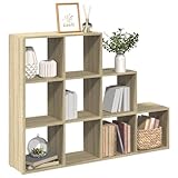 Gecheer Raumteiler-Bücherregal 3 Stufen Sonoma-Eiche 137,5x29x103,5 cm...