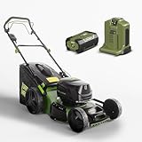 GREEN MACHINE 62V Akku-Rasenmäher, 46 cm 60L Selbstfahrender Stahlrahmen,...