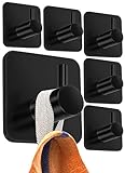 4smile Handtuchhalter ohne Bohren, 6er Set, schwarz - Badezimmer...