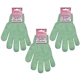 ZYBUX - 3 Paar Peeling-Handschuhe aus Bambusholz, Peeling-Handschuhe,...