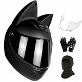 Motorradhelm Mit Katzenohren, Personalisierter Motorradhelm Mit Katzenohren...