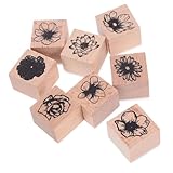 KONTONTY 8 Stück Teiliges Holzstempel Pflanzenmotive Langlebig und Fein...