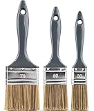 Flachpinsel Set 3-teilig für Lacke & Lasuren - 30mm 50mm 70mm für...