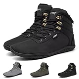 Geweo Winter Barfußschuhe Damen Warme Gefüttert Barfuss Sneaker...