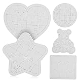 CIYODO 5 Stück Teiliges Blanko Papier Puzzle mit Bär Kreis Herz Glatte...