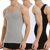 Falechay Unterhemd Herren Tank Top 3er Pack Baumwolle Feinripp ärmellos...