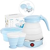 WADEO Faltbarer Wasserkocher Elektrisch, Tragbares Wasserkessel Set,...