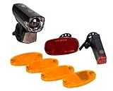 Fischer Fahrrad Beleuchtungs-Set 12 Lux, 7-teiliges Batterie-Leuchtenset,...