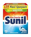 Sunil aktiv Pulver - Vollwaschmittel - für 120 Wäschen - Flecklösekraft,...