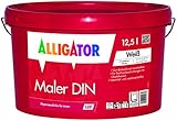 ALLIGATOR Maler DIN Innenfarbe Weiß 12,5 Liter -Stumpfmatte Raumfarbe -...