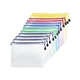 Fousenuk 12 Pcs Dokumententasche mit Reißverschluss A5, Wasserdichte...