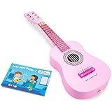 New Classic Toys - 10345 - Musikinstrument - Spielzeug Holzgitarre - Rosa