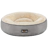 Feandrea Hundebett, Katzenbett, Donut, Ø 50 cm, hellgrau PGW050G01