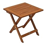 DEGAMO Gartentisch Beistelltisch Java 45x45cm klappbar, Akazie braun...