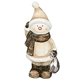 Ideen mit Herz Deko-Figur Schneemann | Keramik-Figur | Weihnachten | Winter...