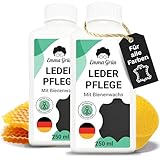 Emma Grün® Lederpflege für Ledercouch & Sofa 2x 250ml [MIT BIENENWACHS]...