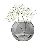TREND FOR HOME Kugelvase Glas Ø 19cm H: 15,5cm Pflanzenterrarium Grauglas...