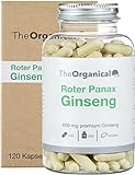 Neu: TheOrganical® Roter Panax Ginseng 600 mg | 120 hochdosierte Kapseln|...