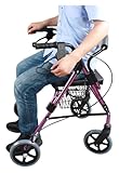 Aufrechter Gehwagen, Rollator mit Sitz, mit Sitzrollen und Einkaufskorb,...