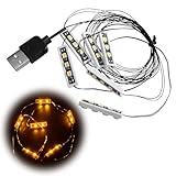 Tulov 6x LED Downlight Bausteinlampen 1x4 USB-Betrieben, Warmweiß,...