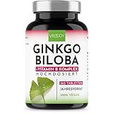 VROODY Vegan Ginkgo Biloba Extrakt 6000mg hochdosiert - mit Vitamin B12...