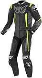 Berik Zakura 2-Teiler Motorrad Lederkombi, schwarz/grau/gelb, 56