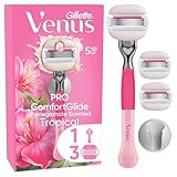 Gillette Venus Pro ComfortGlide Tropical Damenrasierer mit Granatapfel Duft...
