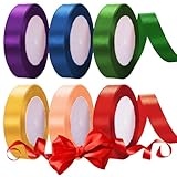 6 Farben Polyester Satinband 20mm X 22M Geschenkband Breit, Bunte Satin...