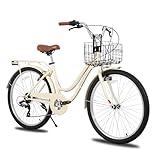HILAND 26 Zoll Beach Cruiser Bike für Männer und Frauen, Step-Through...