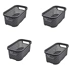 BranQ Home essential Kunststoff Korb in Rattan Design 4er Set Grösse XS...