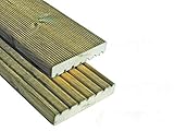 Terrassendielen geriffelt 27 x 145 mm x Länge 190 cm Kiefer imprägniert...