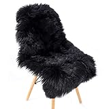 QINGLOU Faux Lammfell Schaffell Teppich, Wohnzimmer Schlafzimmer...
