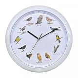 Herzberg, HG03725-WHT, Vogelgesanguhr, weiß, Singuhr, beruhigende...
