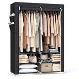 SONGMICS Stoffschrank, Kleiderschrank, 45 x 127 x 176 cm, 2 Hängefächer,...