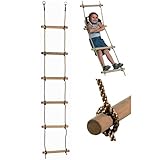 Loggyland Spielzeug-Strickleiter 6 Sprossen schwer Turngerät Holz ca....