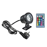 Lixada 10W RGB LED Unterwasserlicht mit Fernbedienung 16 Farben 4...