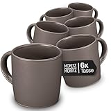 Moritz & Moritz NORDIC Kaffeetassen Set 6-teilig Grau - ca. 300ml aus...