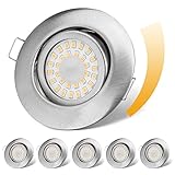 LED Einbaustrahler 230V Flach Dimmbar LED Spots 6W IP44 Bad Einbauleuchten...