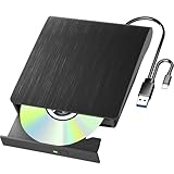 Yaeonku Externes Blu Ray CD DVD Laufwerk, USB 3.0 Typ-C 3D Bluray CD DVD BD...