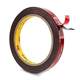 3M Doppelseitiges Klebeband Montageband 12.5mm x 4.7m Schwarz 1 Rollen...