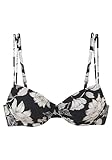 s.Oliver Bügel-Bikini-Top mit schwarz-weißem Blumenmuster