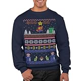 Graphic Impact Inspired Retro Gaming Freak Christmas Jumper Ugly Xmas...