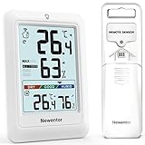 Newentor MAX MIN Thermometer innen außen 24/48 Std./alle Zeiten -...