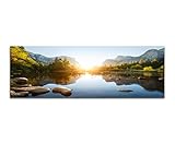 Paul Sinus Art Panoramabild auf Leinwand und Keilrahmen 150x50cm Yosemite...